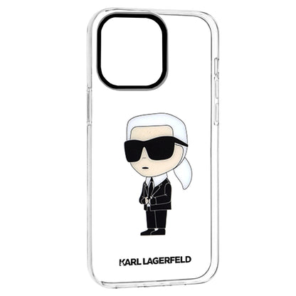 Ovitek za Apple iPhone 14 Pro Max, Karl Lagerfeld, Ikonik Karl, Prozoren