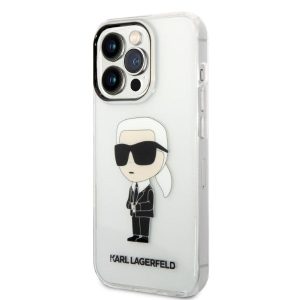 Ovitek za Apple iPhone 14 Pro Max, Karl Lagerfeld, Ikonik Karl, Prozoren