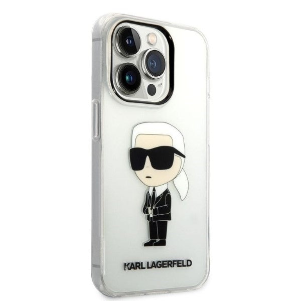 Ovitek za Apple iPhone 14 Pro Max, Karl Lagerfeld, Ikonik Karl, Prozoren