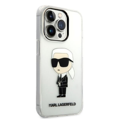 Ovitek za Apple iPhone 14 Pro Max, Karl Lagerfeld, Ikonik Karl, Prozoren