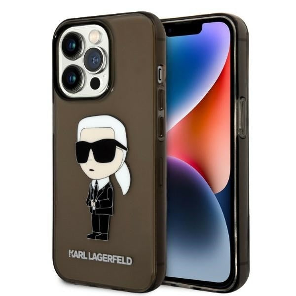 Ovitek za Apple iPhone 14 Pro Max, Karl Lagerfeld, IML Ikonik NFT, črn