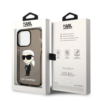 Ovitek za Apple iPhone 14 Pro Max, Karl Lagerfeld, IML Ikonik NFT, črn