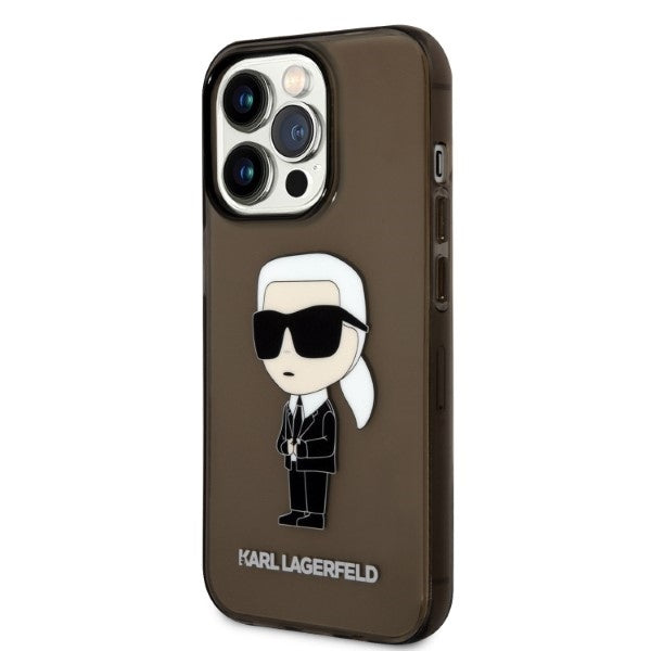 Ovitek za Apple iPhone 14 Pro Max, Karl Lagerfeld, IML Ikonik NFT, črn