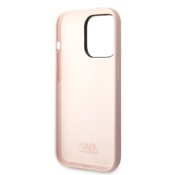 Ovitek za Apple iPhone 14 Pro Max, Karl Lagerfeld, Silicone Ikonik NFT, Roza