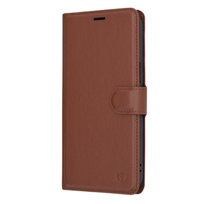 Ovitek za Apple iPhone 14 Pro Max, Techsuit, usnjen folio, rjav