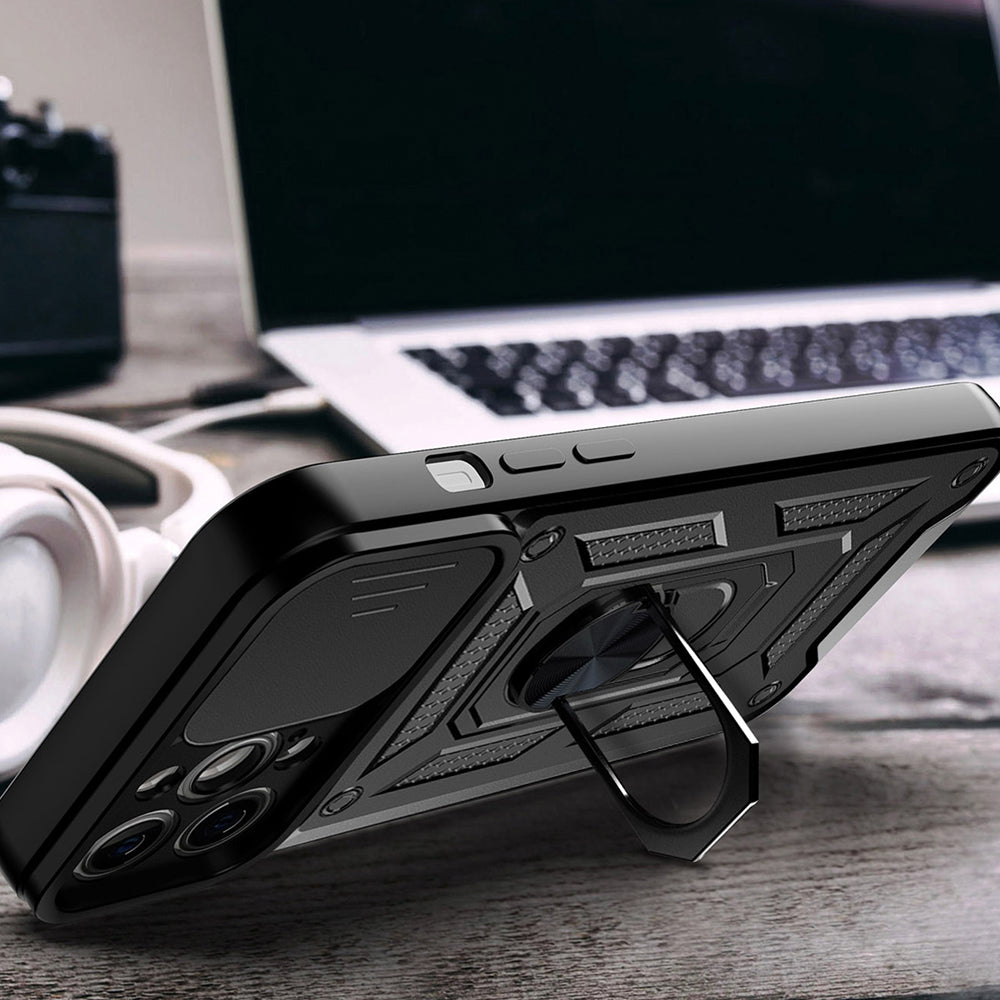 Ovitek za Apple iPhone 14 Pro, Techsuit, CamShield, Črn