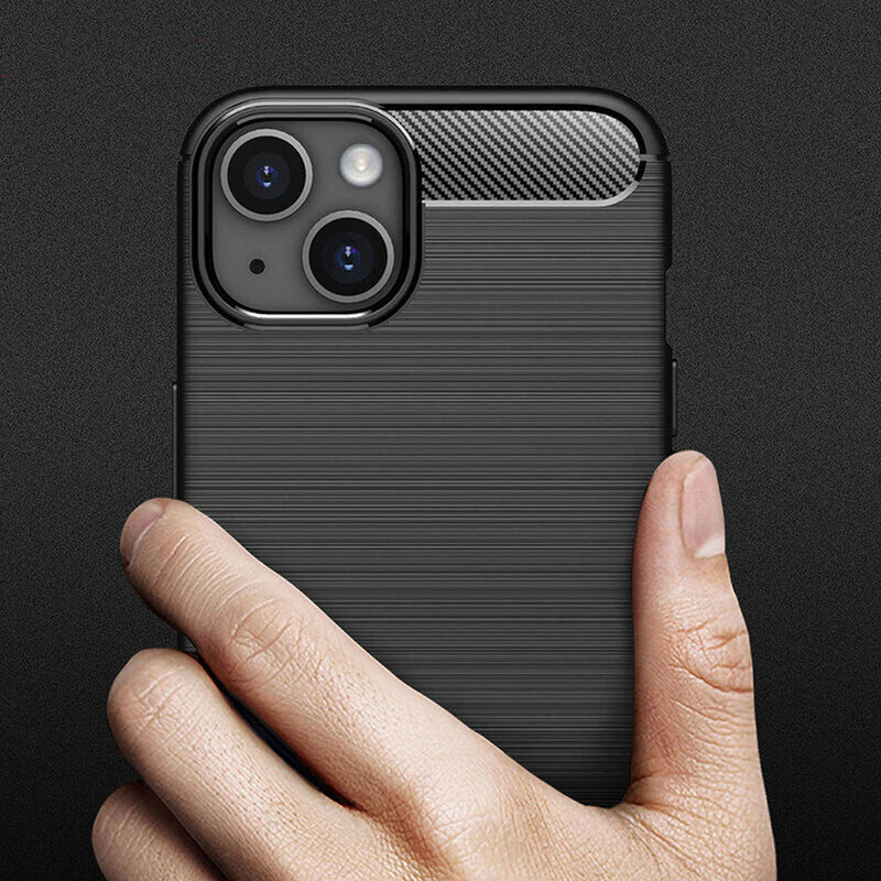 Ovitek za Apple iPhone 14, Techsuit, Karbon, Črn