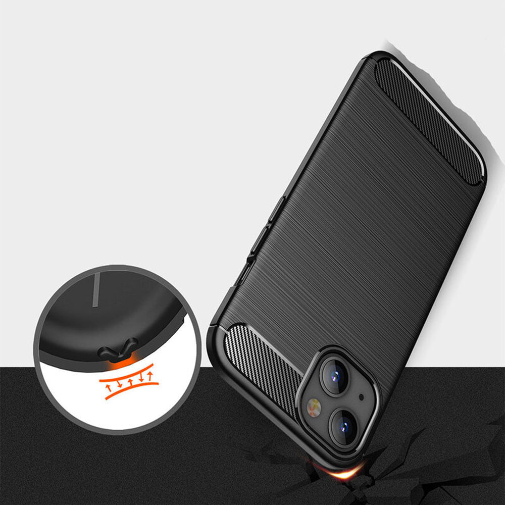Ovitek za Apple iPhone 14, Techsuit, Karbon, Črn