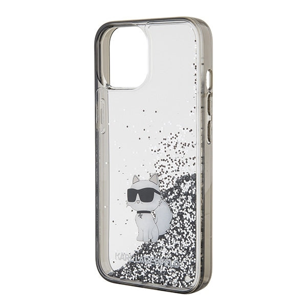 Ovitek za Apple iPhone 15 / 14 / 13, Karl Lagerfeld, Liquid Glitter Choupette, Prozoren