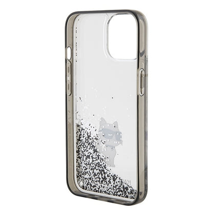 Ovitek za Apple iPhone 15 / 14 / 13, Karl Lagerfeld, Liquid Glitter Choupette, Prozoren