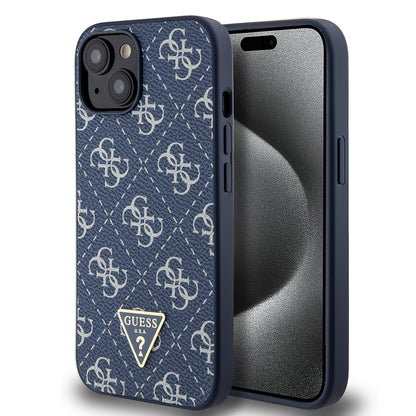 Ovitek za Apple iPhone 15, Guess, 4G Triangle Logo, Modra