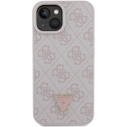 Case for Apple iPhone 15, Guess, 4G Triangle Strass, Pink