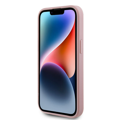 Ovitek za Apple iPhone 15, Guess, Glitter Big 4G Script, Roza