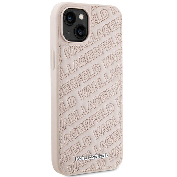 Ovitek za Apple iPhone 15, Karl Lagerfeld, Diagonal Quilted K vzorec, Roza