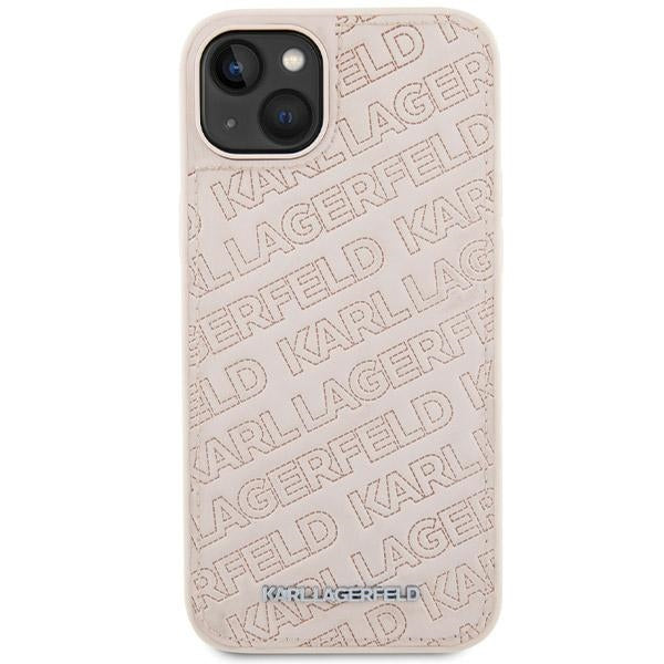 Ovitek za Apple iPhone 15, Karl Lagerfeld, Diagonal Quilted K vzorec, Roza
