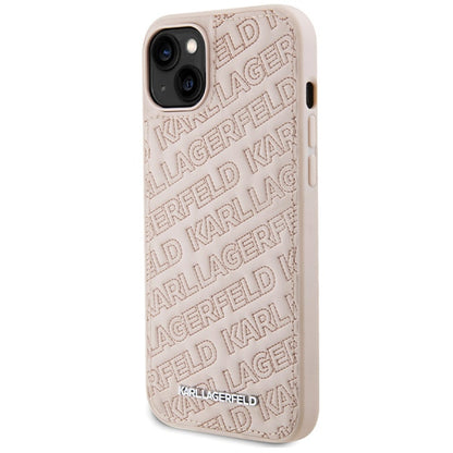 Ovitek za Apple iPhone 15, Karl Lagerfeld, Diagonal Quilted K vzorec, Roza