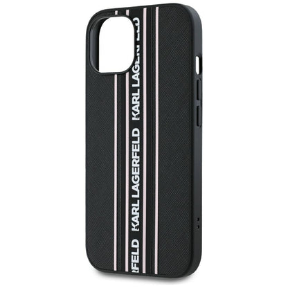 Ovitek za Apple iPhone 15, Karl Lagerfeld, Saffiano Athleisure Stripes with Strap, Roza