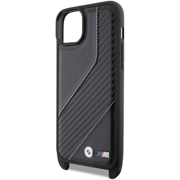 Ovitek za Apple iPhone 15 Plus, BMW, M Edition Carbon Stripe & Strap, Črn