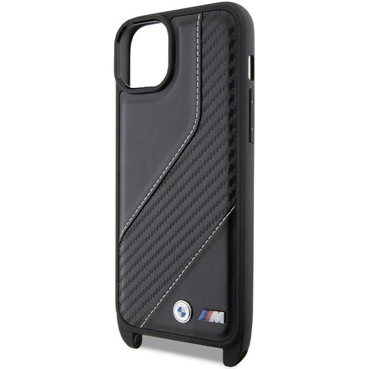 Ovitek za Apple iPhone 15 Plus, BMW, M Edition Carbon Stripe & Strap, Črn