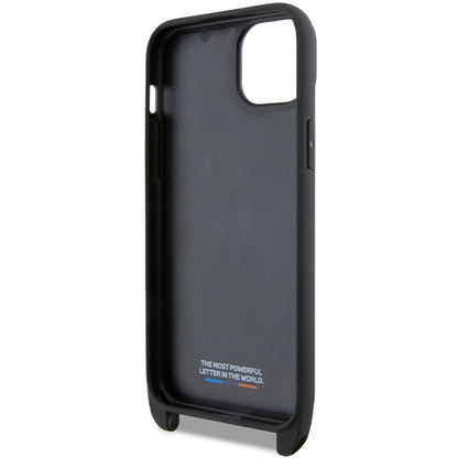 Ovitek za Apple iPhone 15 Plus, BMW, M Edition Carbon Stripe & Strap, Črn