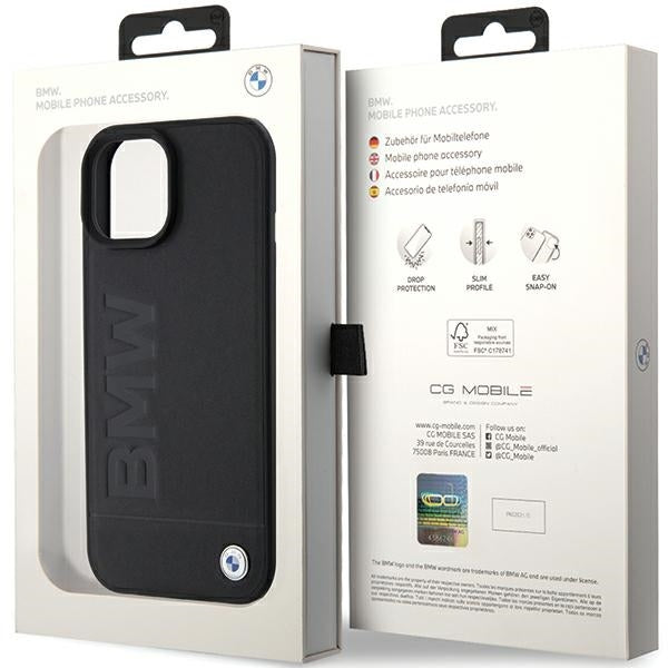 Ovitek za Apple iPhone 15 Plus, BMW, Natural Hot Stamp, Črn