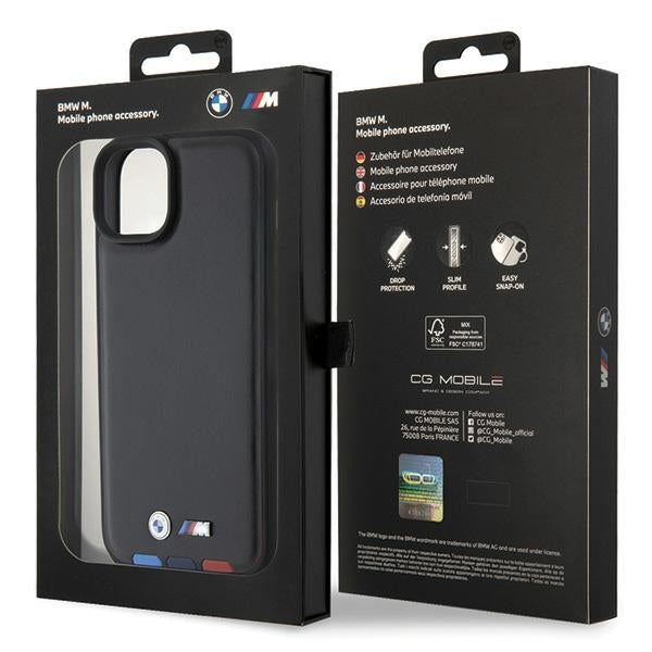 Ovitek za Apple iPhone 15 Plus, BMW, Stamp Tricolor, Črn