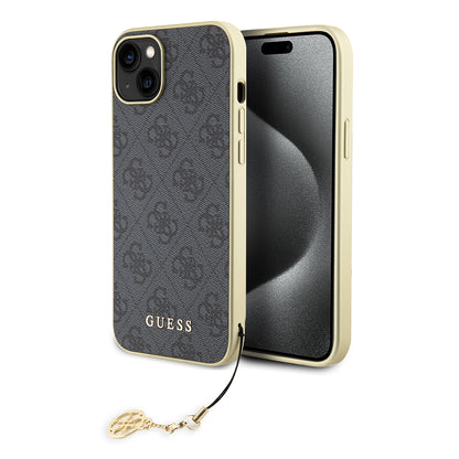 Ovitek za Apple iPhone 15 Plus, Guess, 4G Charm, Siva