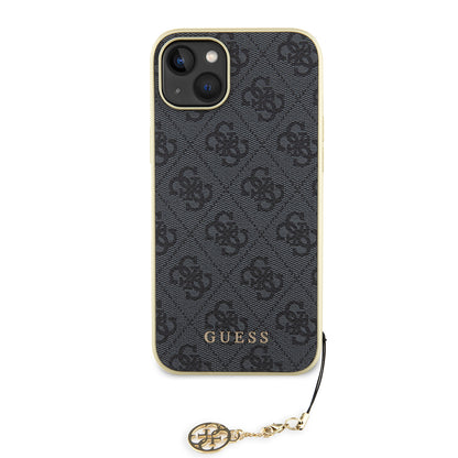 Ovitek za Apple iPhone 15 Plus, Guess, 4G Charm, Siva