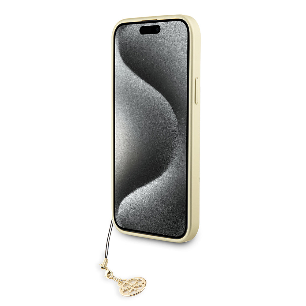 Ovitek za Apple iPhone 15 Plus, Guess, 4G Charm, Siva
