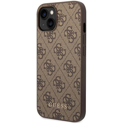Case for Apple iPhone 15 Plus, Guess, 4G Metal Gold Logo, Brown
