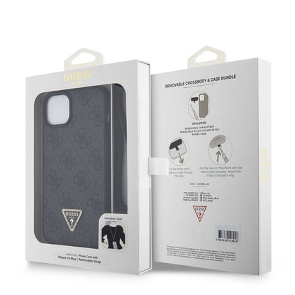 Ovitek za Apple iPhone 15 Plus, Guess, Crossbody 4G Metal Logo, črn