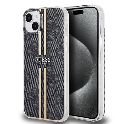 Ovitek za Apple iPhone 15 Plus, Guess, IML 4G Gold Stripe, črn