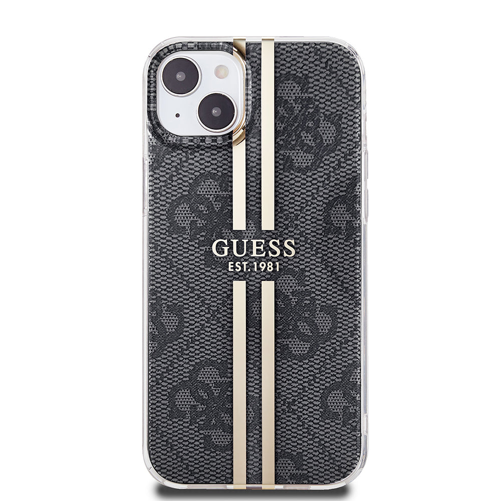 Ovitek za Apple iPhone 15 Plus, Guess, IML 4G Gold Stripe, črn