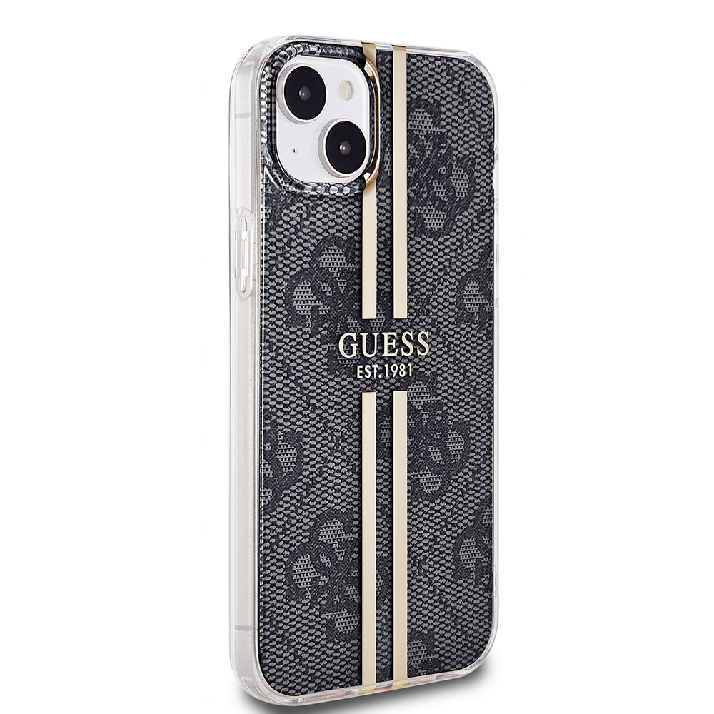 Ovitek za Apple iPhone 15 Plus, Guess, IML 4G Gold Stripe, črn