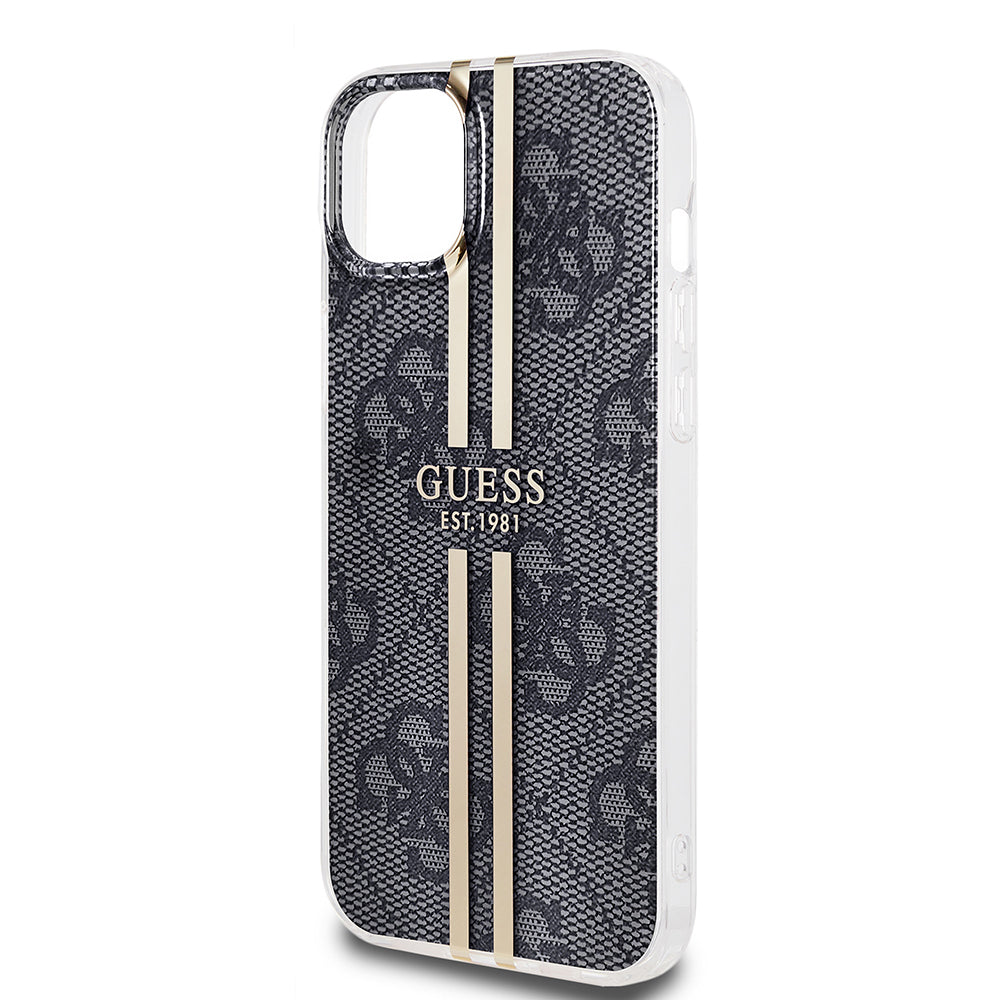 Ovitek za Apple iPhone 15 Plus, Guess, IML 4G Gold Stripe, črn