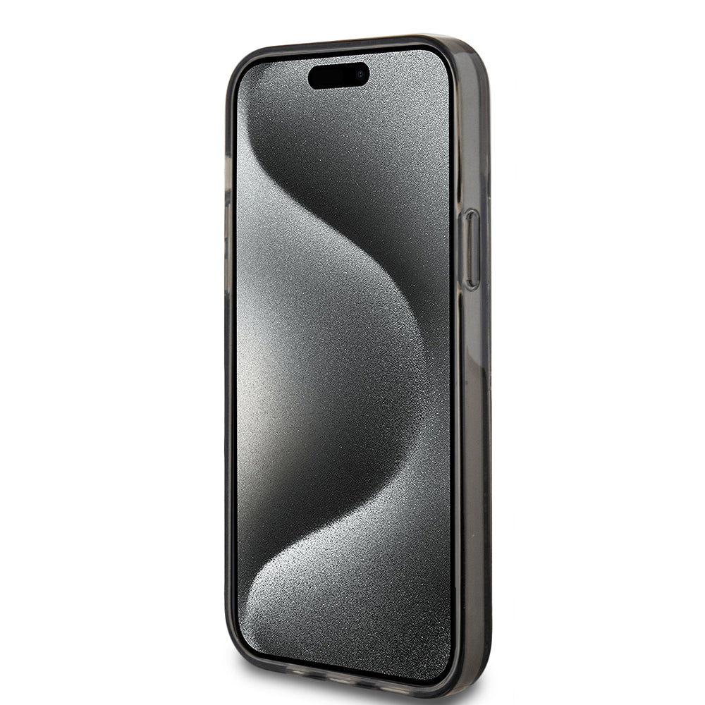 Ovitek za Apple iPhone 15 Plus, Guess, Liquid Glitter Gold Stripes, črn