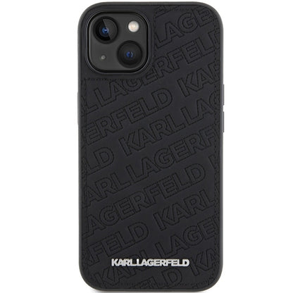 Ovitek za Apple iPhone 15 Plus, Karl Lagerfeld, Diagonal Quilted K Pattern, Črna