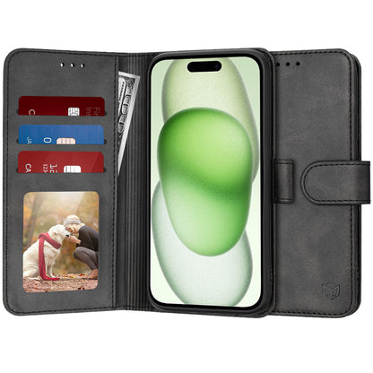 Ovitek za Apple iPhone 15 Plus, Techsuit, Diary Book, Črn