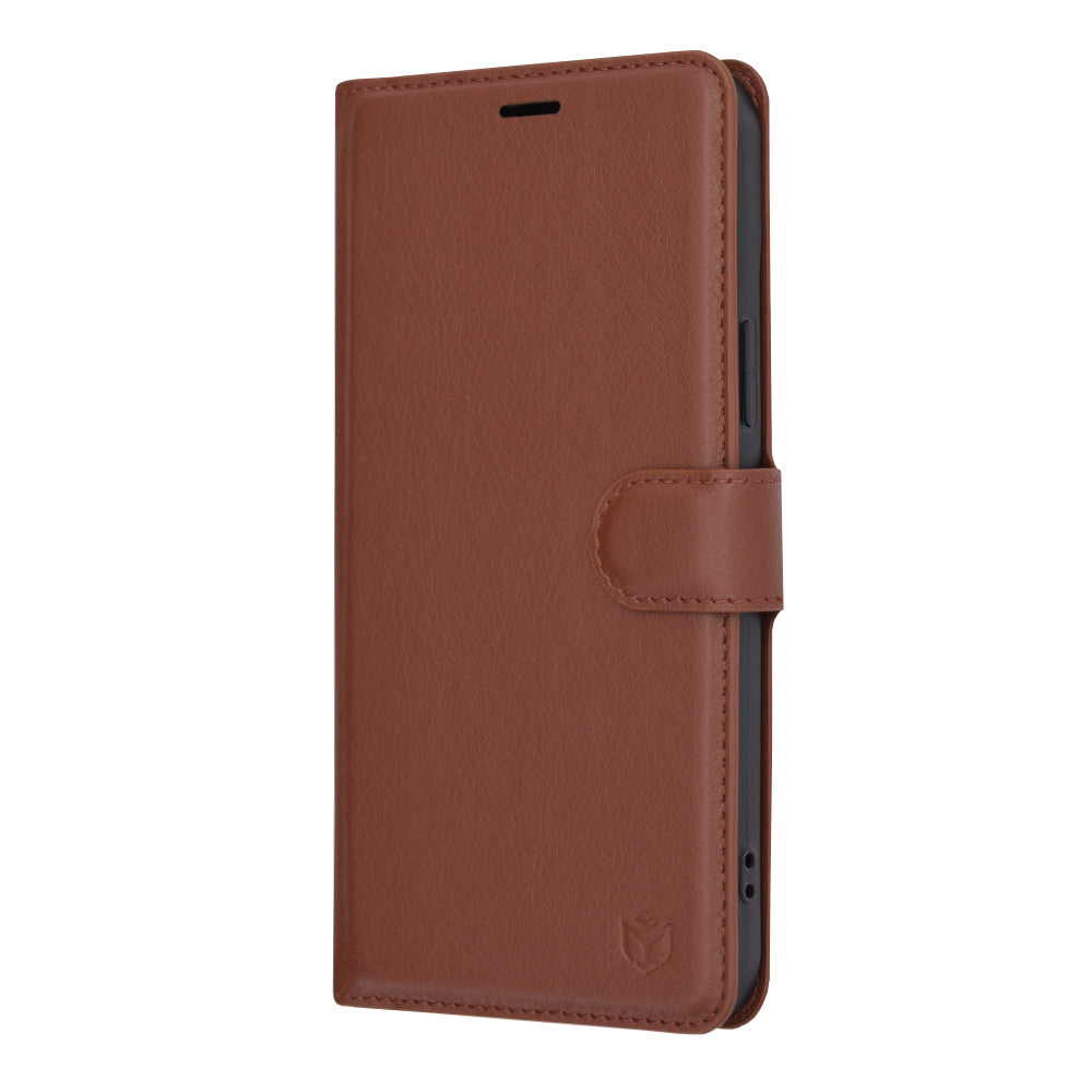 Ovitek za Apple iPhone 15 Plus, Techsuit, usnjen folio, rjav