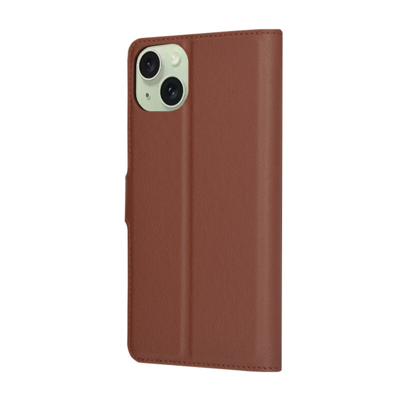 Ovitek za Apple iPhone 15 Plus, Techsuit, usnjen folio, rjav
