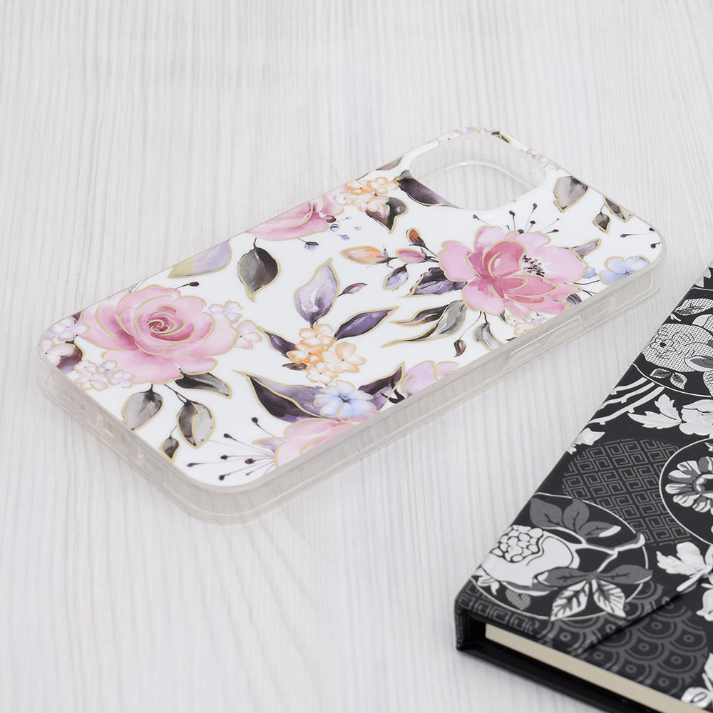Ovitek za Apple iPhone 15 Plus, Techsuit, Marble, Bela