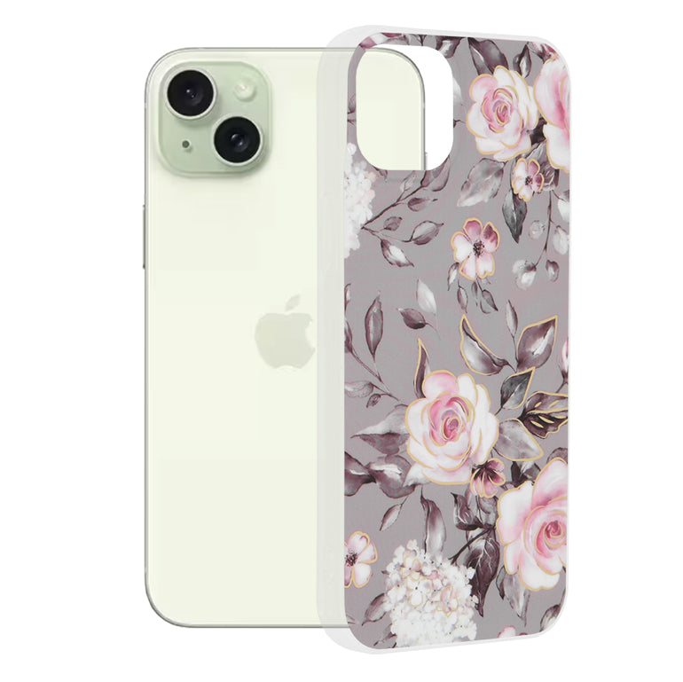 Ovitek za Apple iPhone 15 Plus, Techsuit, Marble, Siva