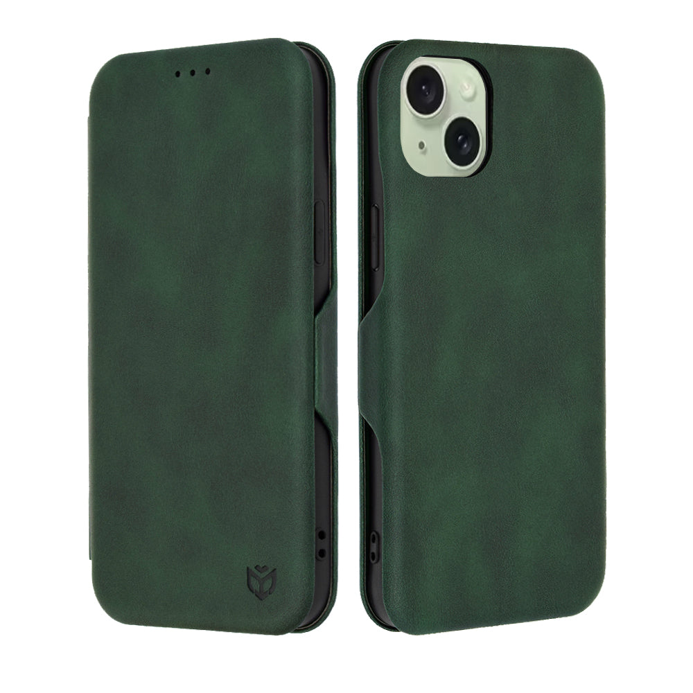 Ovitek za Apple iPhone 15 Plus, Techsuit, Safe Wallet Plus, Zelen