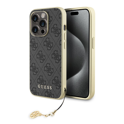 Ovitek za Apple iPhone 15 Pro, Guess, 4G Charm, Siva