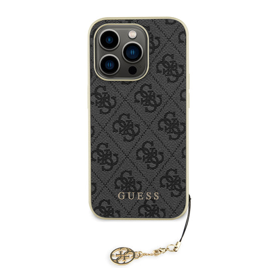 Ovitek za Apple iPhone 15 Pro, Guess, 4G Charm, Siva