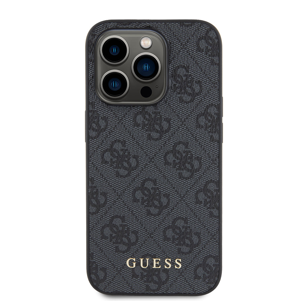 Ovitek za Apple iPhone 15 Pro, Guess, 4G Metal Gold Logo, Siv