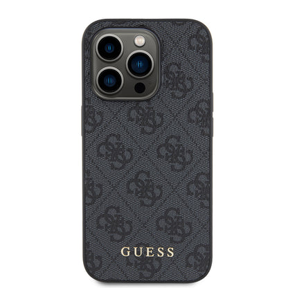 Ovitek za Apple iPhone 15 Pro, Guess, 4G Metal Gold Logo, Siv