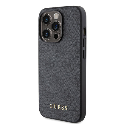 Ovitek za Apple iPhone 15 Pro, Guess, 4G Metal Gold Logo, Siv