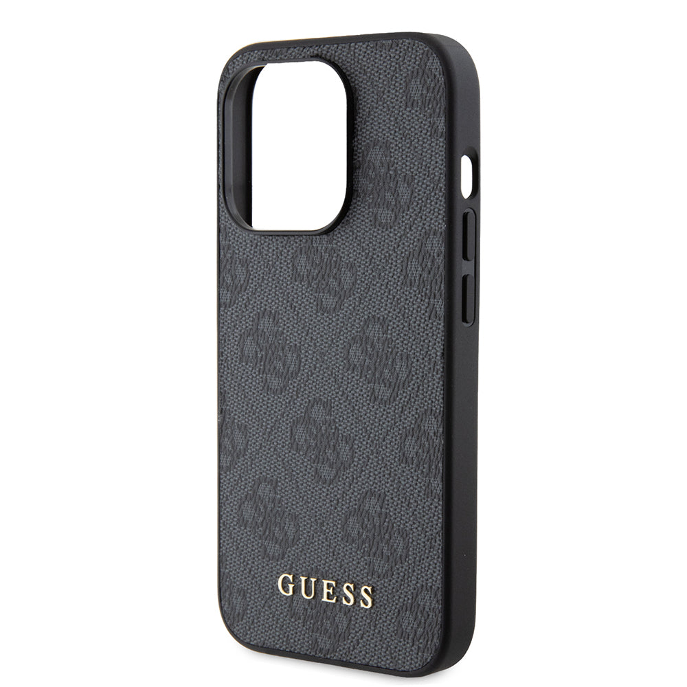 Ovitek za Apple iPhone 15 Pro, Guess, 4G Metal Gold Logo, Siv