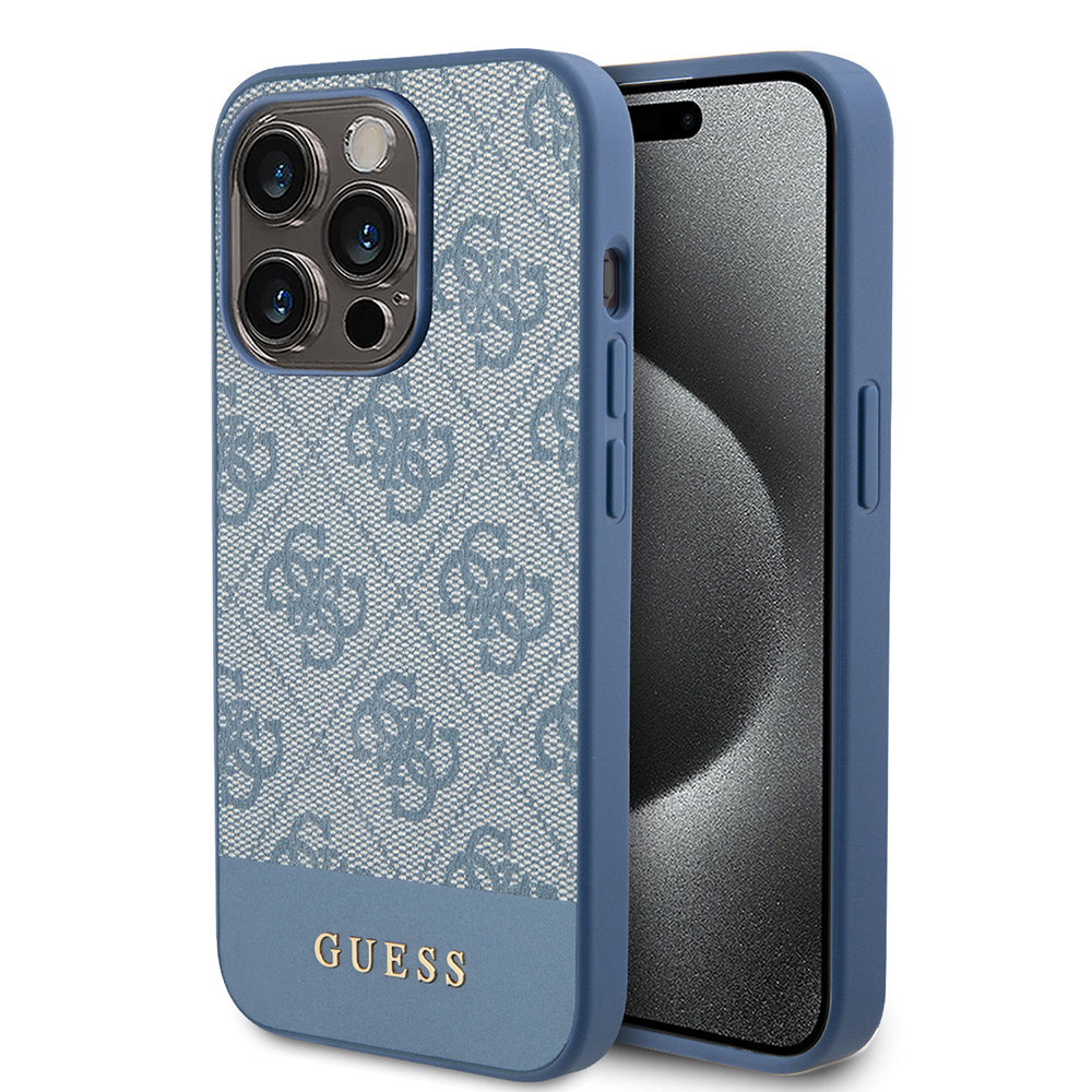 Ovitek za Apple iPhone 15 Pro, Guess, 4G Stripe, Modra